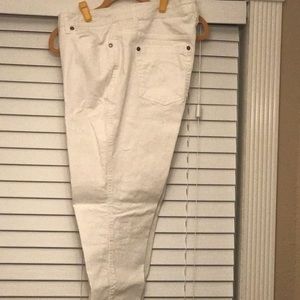 White straight leg jeans